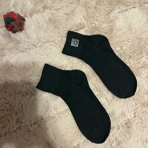 Smiley Black Ankle Socks